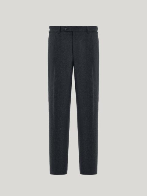 Canali CHARCOAL CANALI IMPECCABILE WOOL FLANNEL REGULAR-FIT PANTS