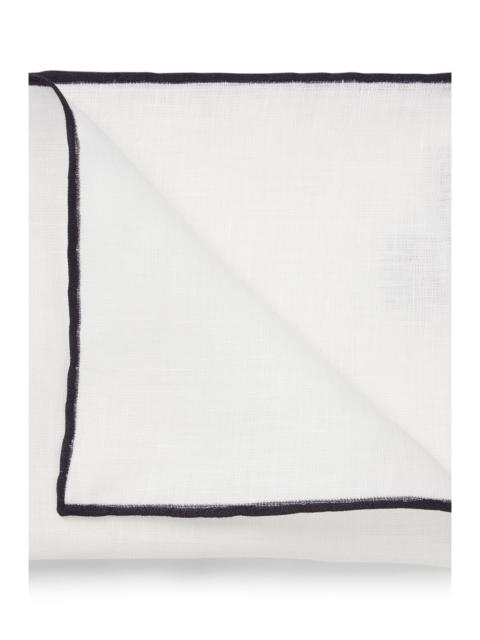 BOSS LINEN POCKET SQUARE WITH CONTRAST BORDER