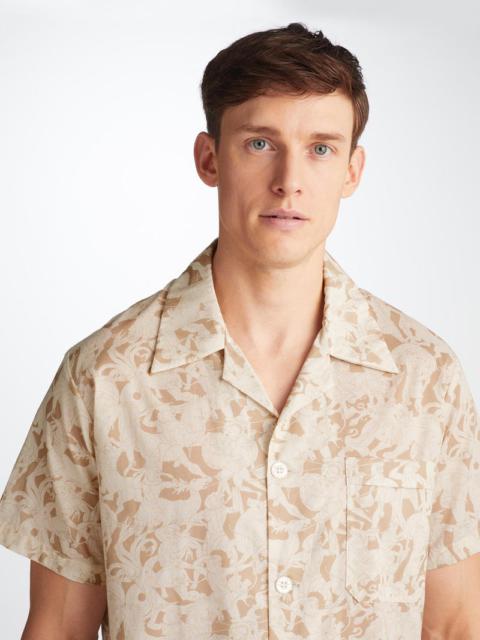 Derek Rose Men's Short Pajamas Ledbury 73 Cotton Batiste Sand