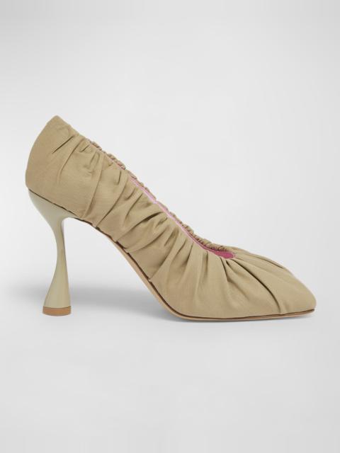 Eden Ruched Cotton Canvas Pumps