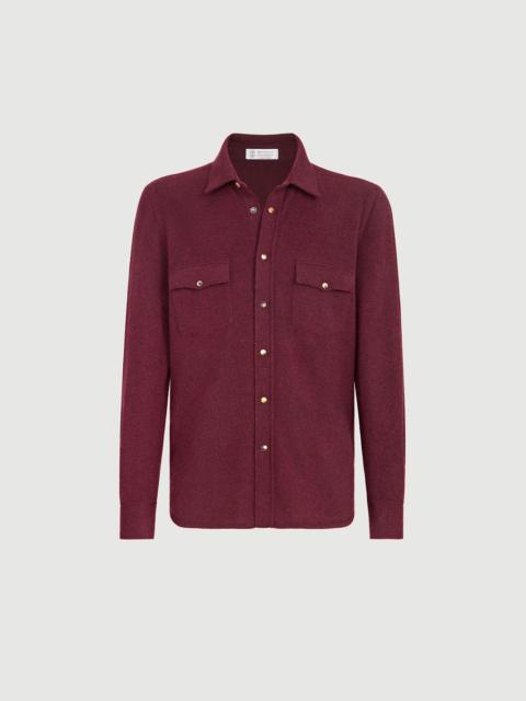 Brunello Cucinelli Virgin wool, cashmere and silk knit shirt