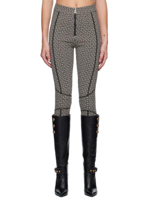 Balmain monogram 인쇄 높 저항하는 레깅스