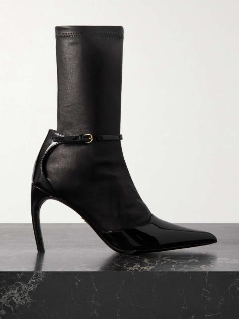 FERRAGAMO Britt smooth and patent-leather ankle boots