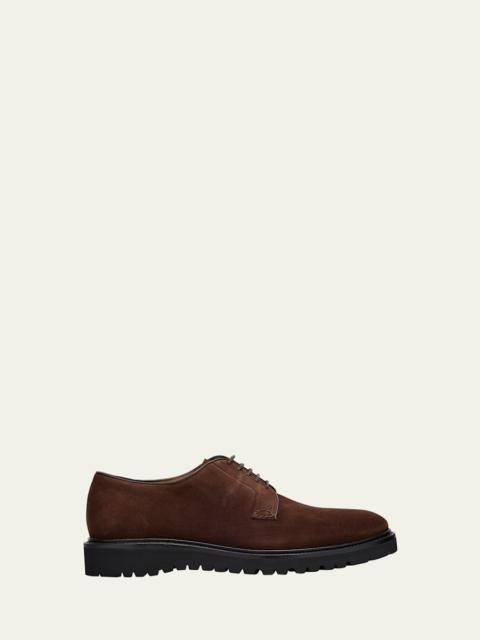 GIORGIO ARMANI Men's Suede Rubber-Sole Derby Shoes