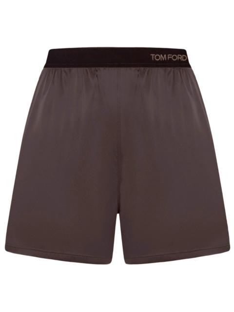 TOM FORD SILK SHORTS WITH VELVET BAND