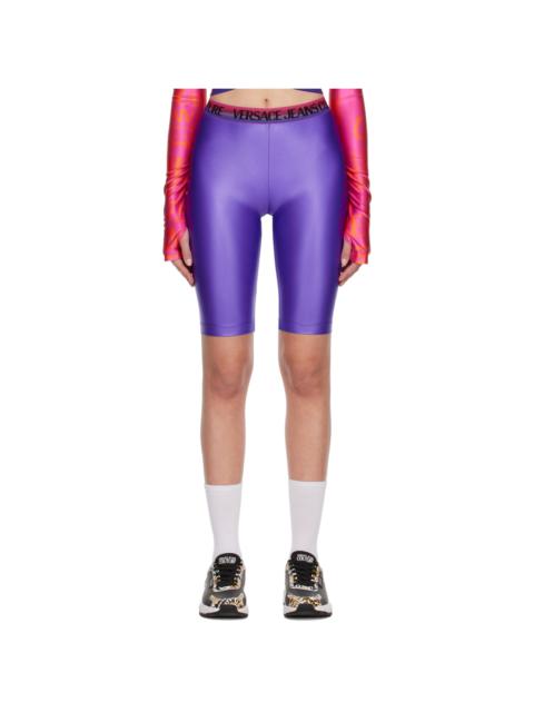 Purple Shiny Bike Shorts