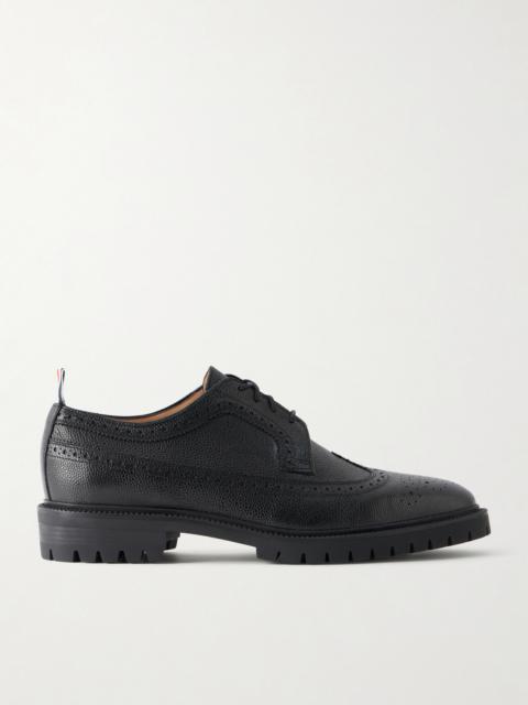 Thom Browne Longwing Pebble-Grain Leather Brogues
