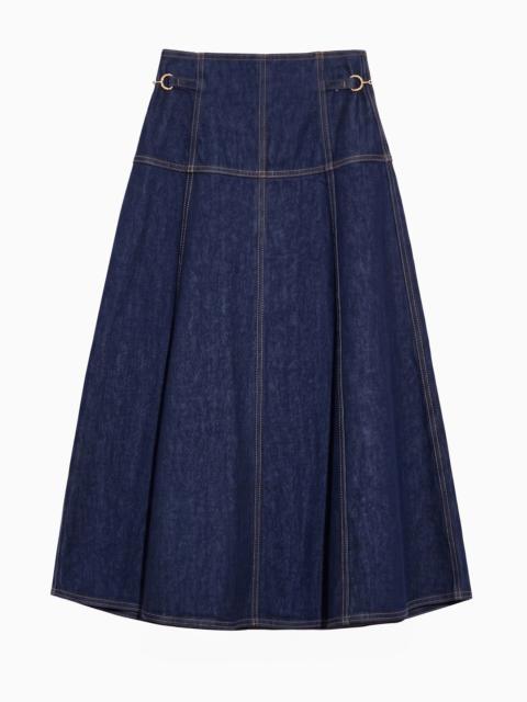 ULLA JOHNSON The Brigette Denim Midi Skirt