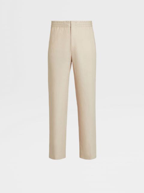 ZEGNA OFF WHITE LINEN JOGGERS