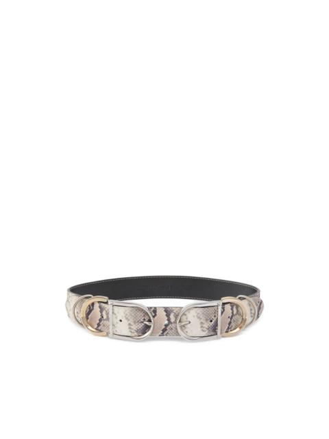 PINKO snakeskin buckle belt