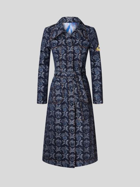 JACQUARD TRENCH DRESS WITH APPLES