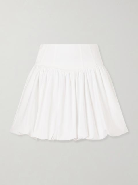 SIMKHAI Pippa Pleated Cotton-blend Poplin Mini Skirt