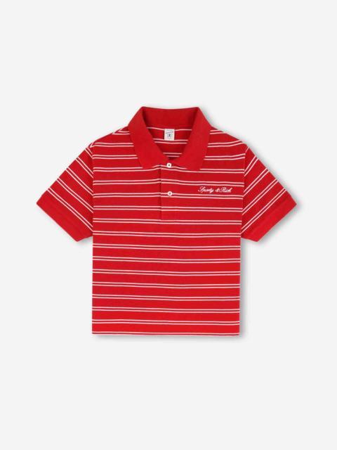 Sporty & Rich STRIPED POLO SHIRT LOGO