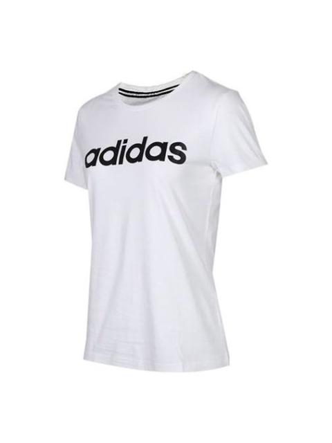 (WMNS) adidas neo Ce Logo Printing Round-neck White EI4714