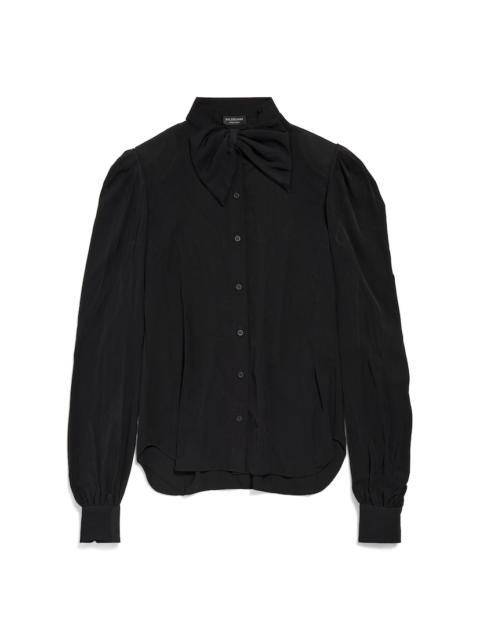 BALENCIAGA Women's Bow Blouse in Black