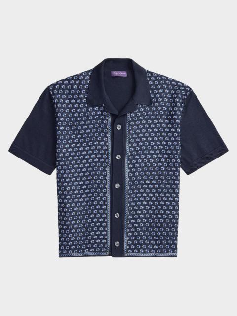 Ralph Lauren Men's Silk-Cotton Short-Sleeve Cardigan