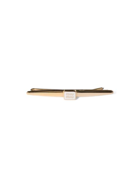 Miu Miu Women's Enameled Metal Hair Clip - Gold