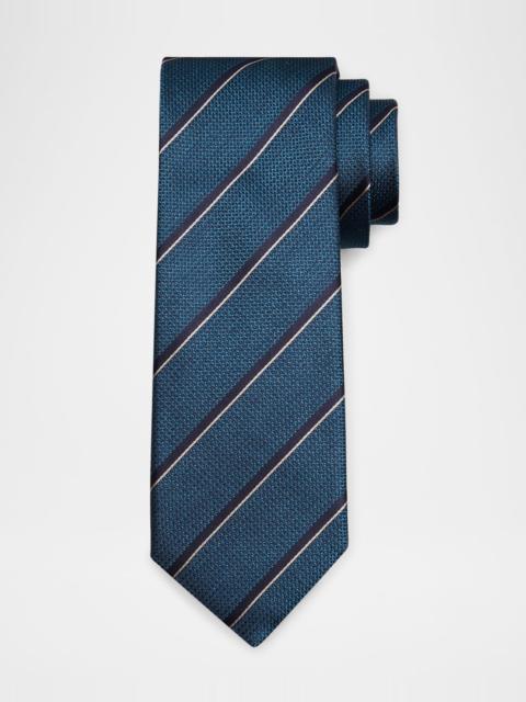 Canali Men's Textured Multi-Stripe Silk Jacquard Tie