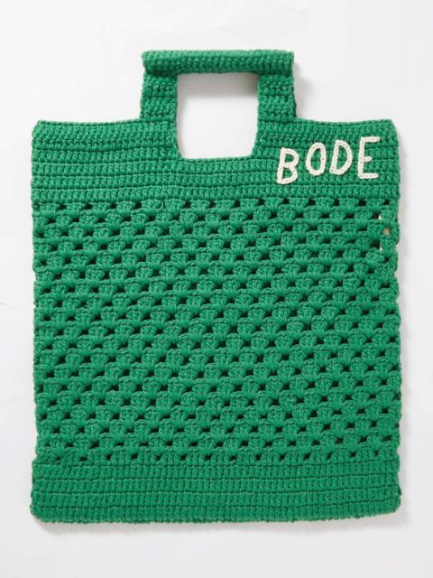 BODE Logo-Embroidered Crocheted Cotton Tote Bag