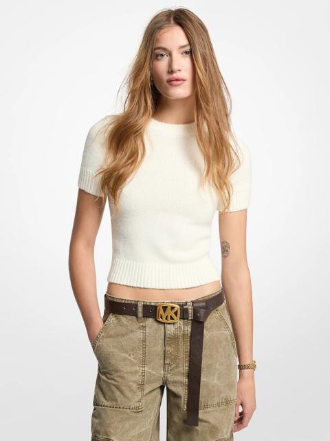 MICHAEL KORS Knit Short-Sleeve Sweater