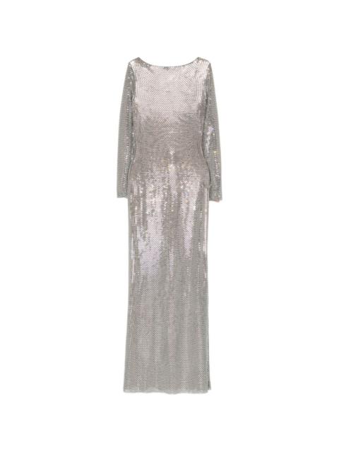 self-portrait long-sleeve embellished maxi dress