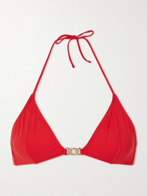 NILI LOTAN Embellished Triangle Bikini Top
