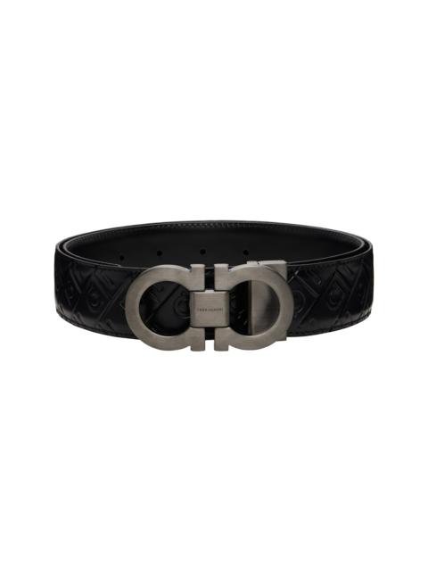 FERRAGAMO Black Reversible & Adjustable Gancini Belt