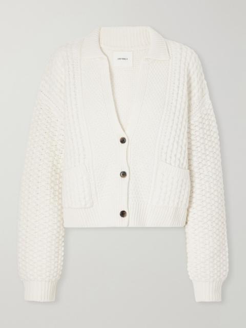 LISA YANG Becs cable-knit cashmere cardigan Cream