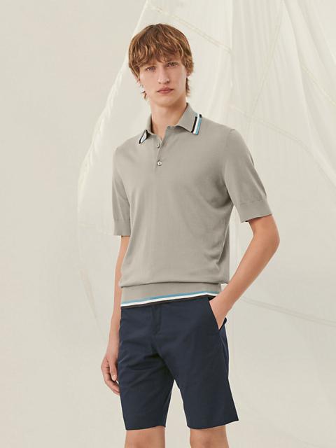 Hermès "Rayures & twist" V- neck polo shirt