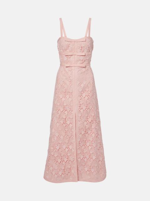 GIAMBATTISTA VALLI Bow-detail macramé midi dress