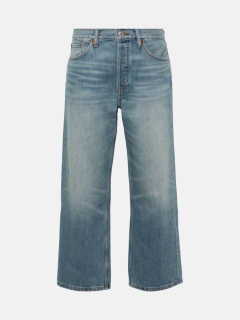 Loose mid-rise cropped straight jeans