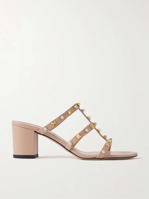 Valentino Rockstud 60 leather mules Neutral