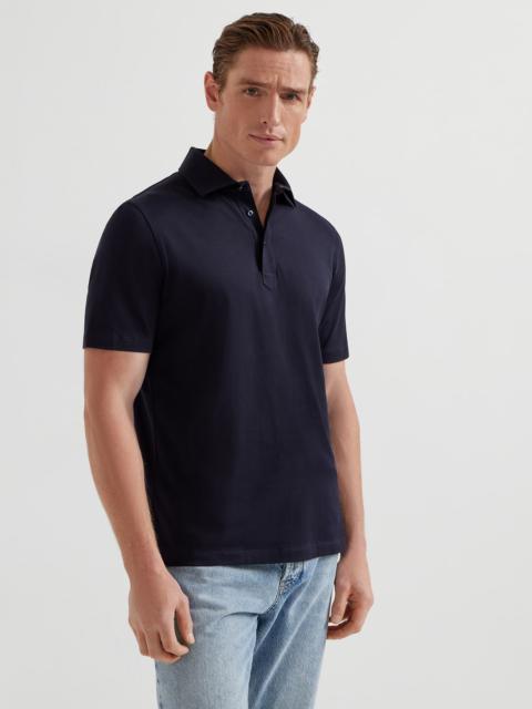 Brunello Cucinelli Cotton jersey polo with shirt-style collar