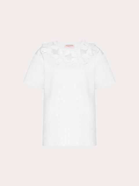 EMBROIDERED COTTON JERSEY T-SHIRT