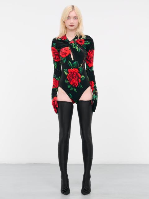 Richard Quinn Rose Velvet Bodysuit