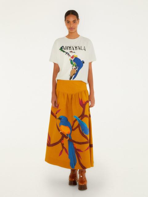 FARM RIO Brown Euroflax Premium Linen Maxi Skirt