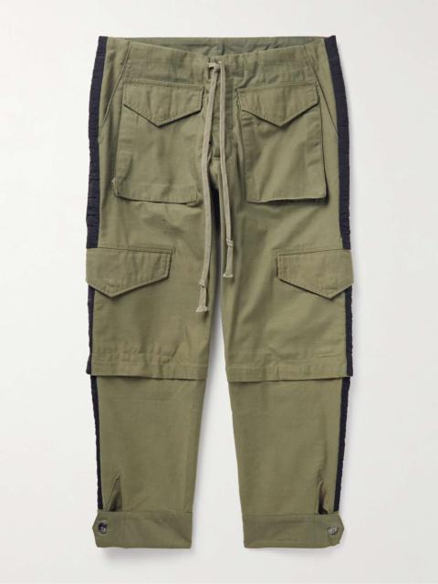 Greg Lauren Army Tapered Cotton-Blend Drawstring Cargo Trousers