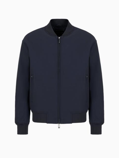 EMPORIO ARMANI Zipped bomber jacket in technical stretch nylon