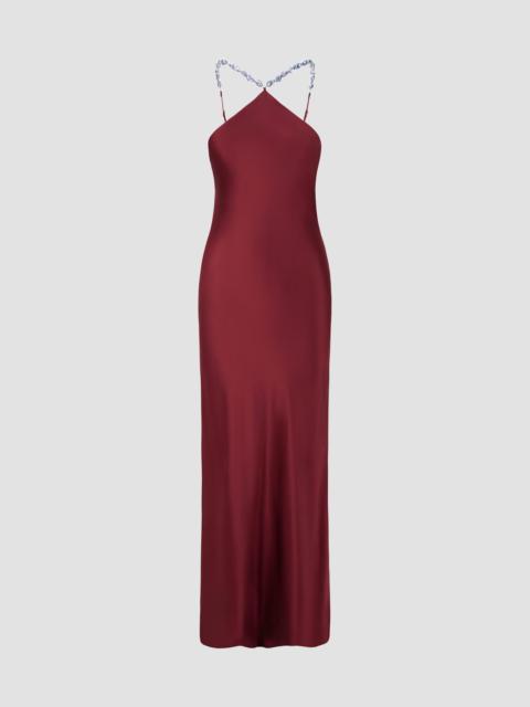 STAUD Women's Cadence Satin Embellished Halter Gown - Pinot