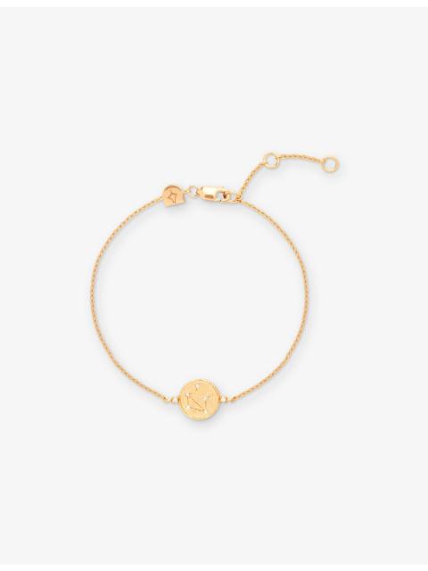 ASTRID & MIYU Libra Zodiac 18ct Yellow Gold-Plated Sterling-Silver and Cubic Zirconia Pendant Bracelet