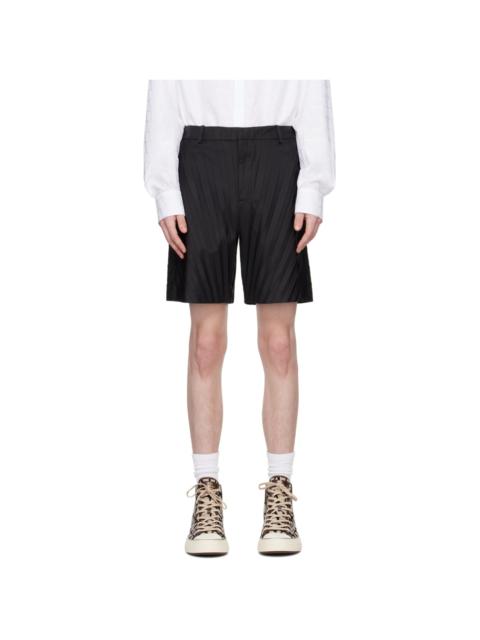 Valentino Black Garment-Pleated Shorts