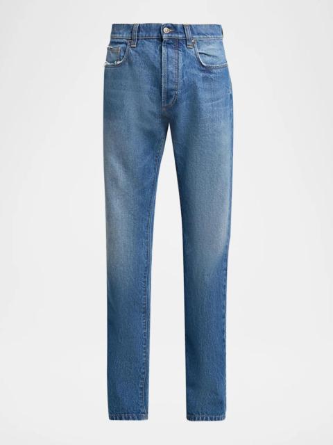 VERSACE Men's Stone-Washed Rigid Straight Jeans