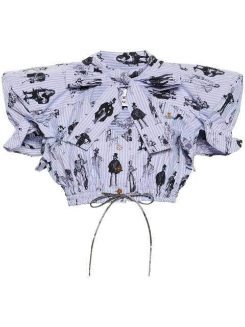 Vivienne Westwood royalty-print striped crop top