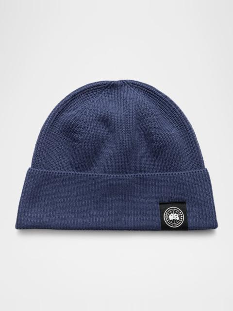 Canada Goose Men's Rib-Knit Cotton Beanie