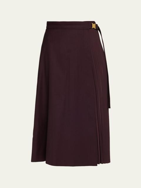 Moncler Pleated Midi Wrap Skirt