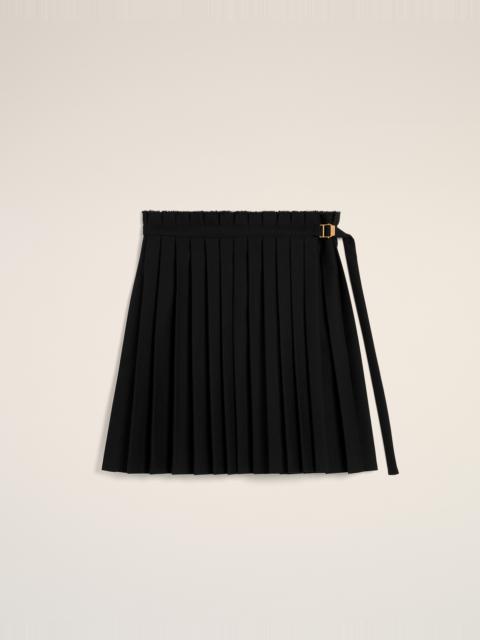 AMI Paris BLACK WOOL TWILL SHORT PLEATED SKIRT | REVERSIBLE