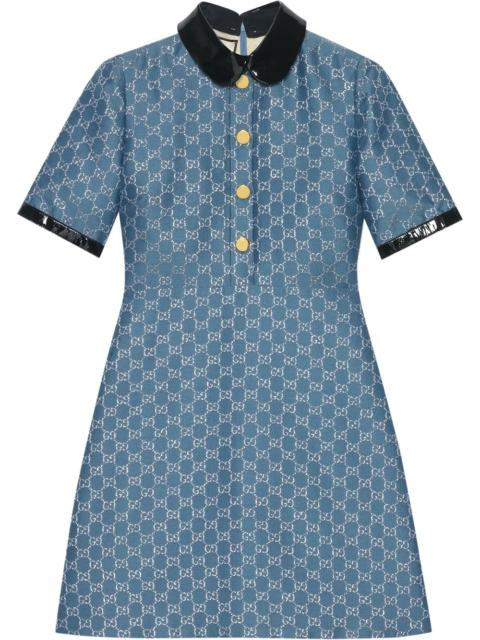 GUCCI monogram pattern detachable-collar dress