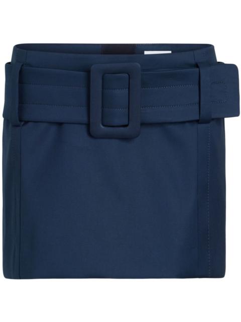 PATOU belted organic-cotton mini skirt