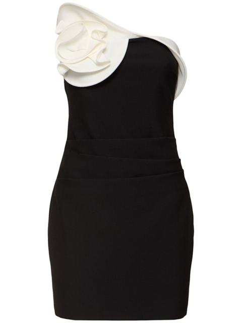 ROLAND MOURET Strapless draped mini dress
