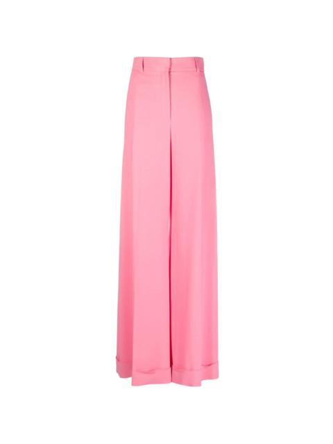 high-waisted palazzo trousers